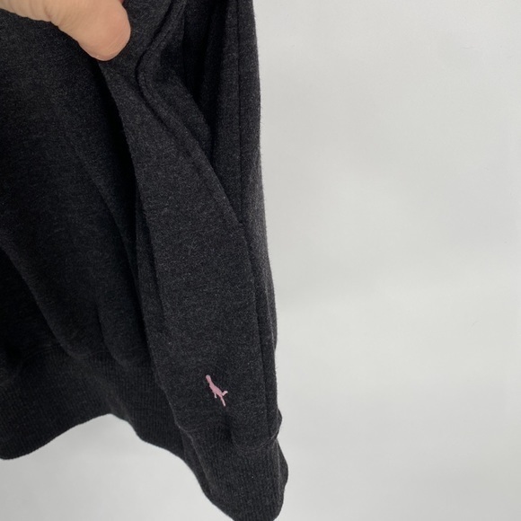 Victoria’s Secret PINK Y2K Hooded Pullover Gray Long Sleeve Sweatshirt Dress VTG - Picture 7 of 13